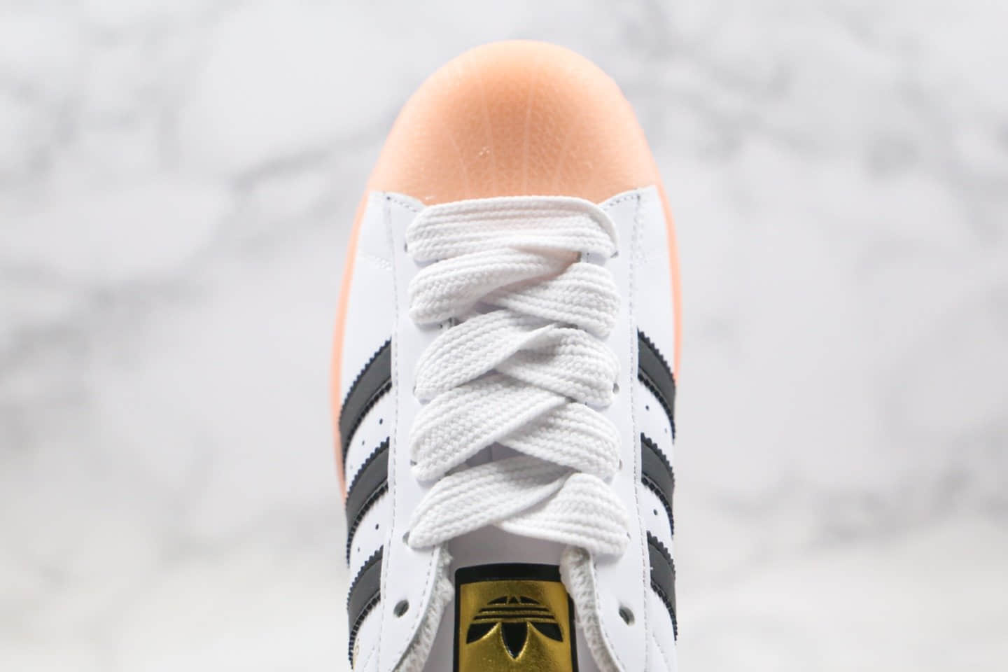 阿迪达斯adidas originals Superstar纯原版本金标贝壳头果冻底黑白粉色原楦头纸板打造 货号:FW3553