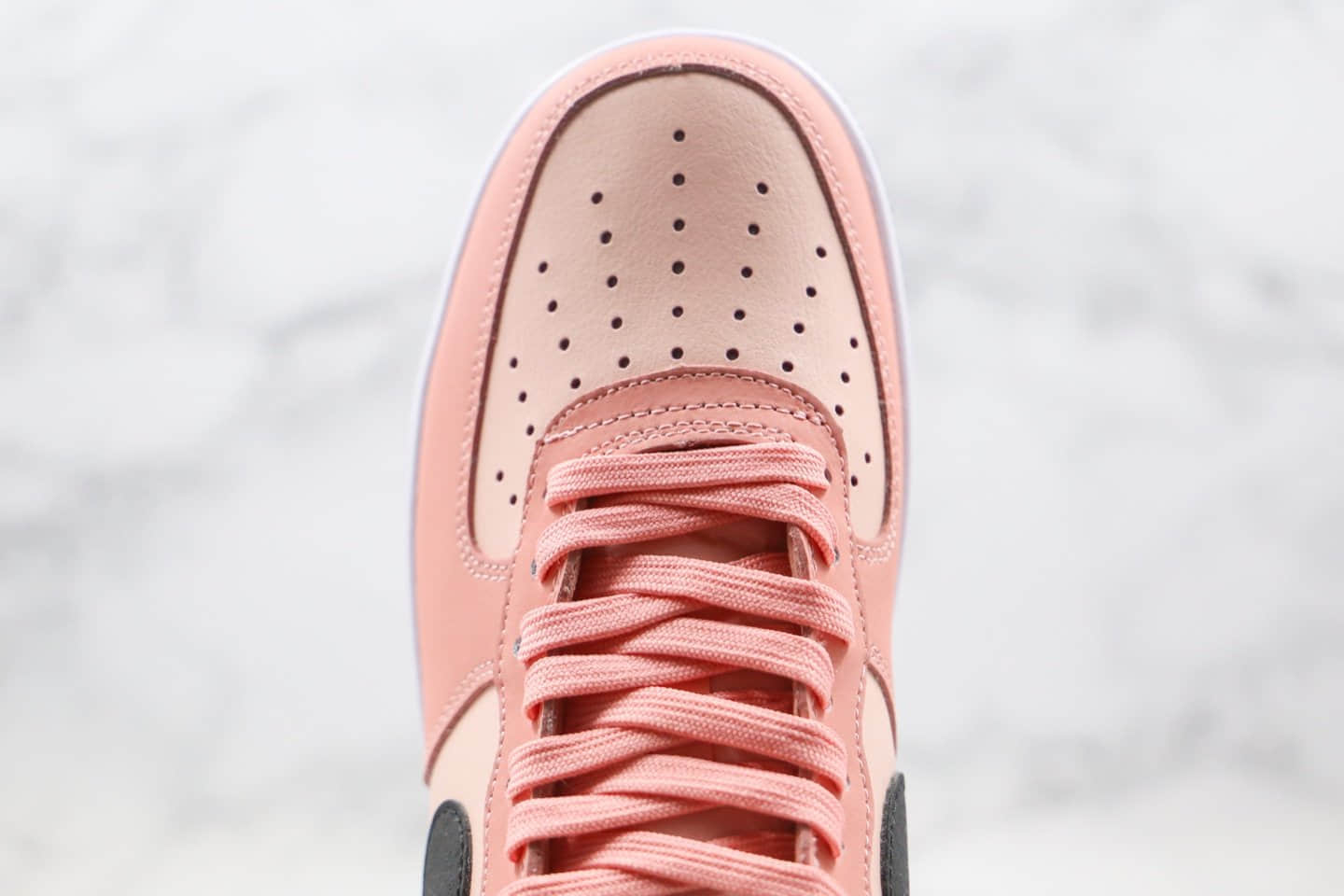 耐克Nike Air Force 1纯原版本低帮空军一号樱花粉配色内置气垫正确鞋面卡色 货号：CU6649-100