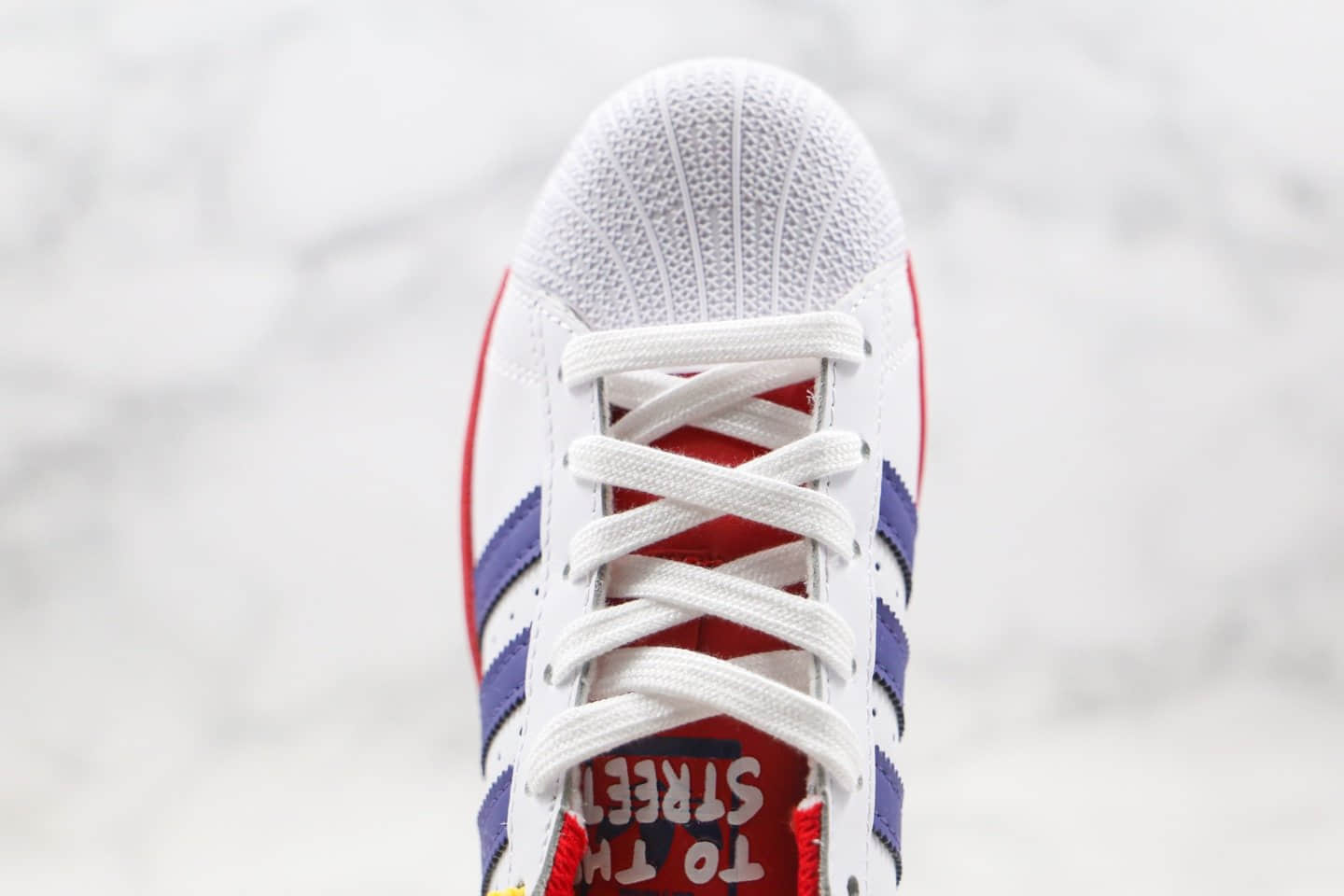 阿迪达斯Adidas Superstar纯原版本三叶草贝壳头红蓝色正确硅蓝软中底原鞋开模打造 货号:FX4189