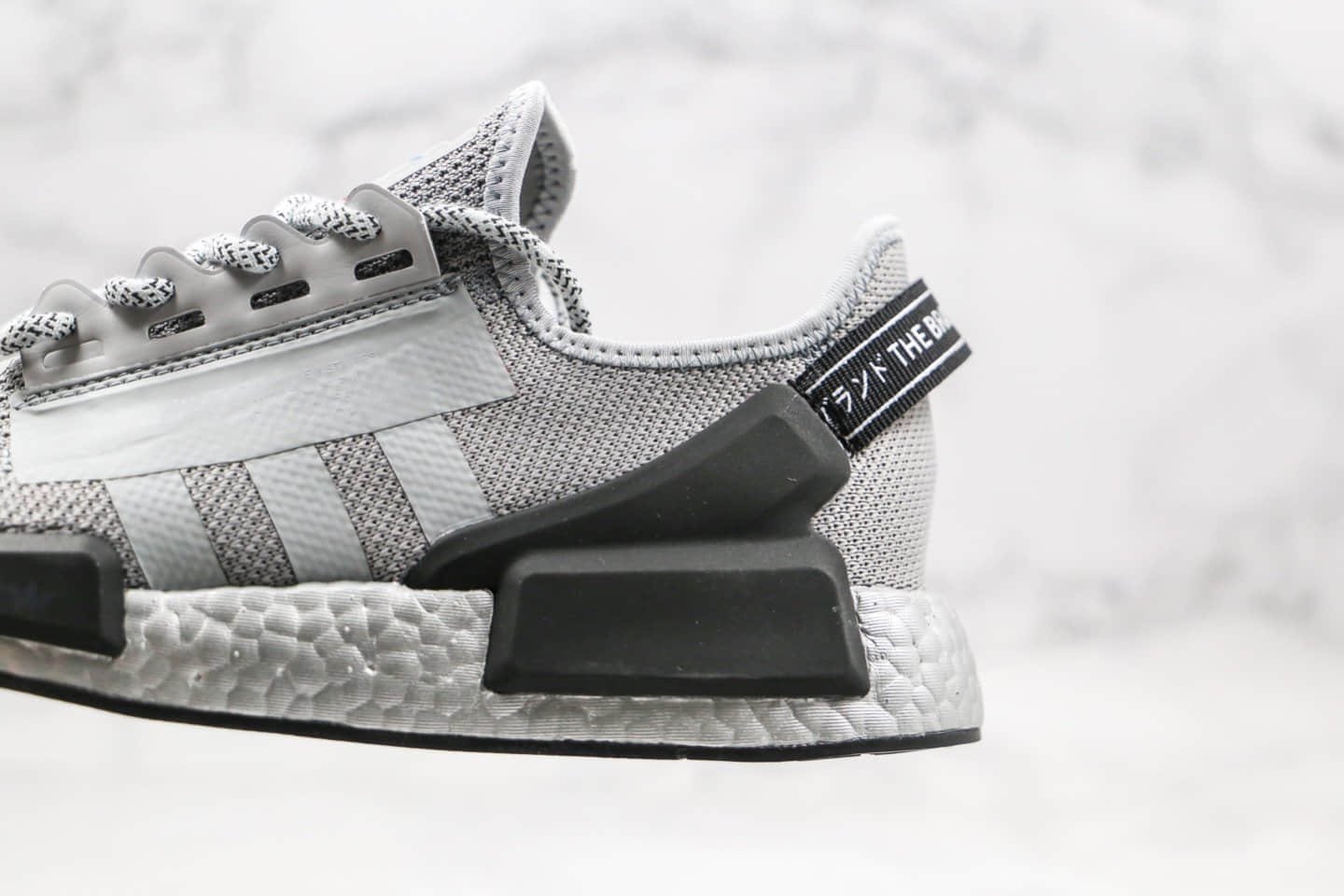 阿迪达斯Adidas NMD_R1 Boost纯原版本爆米花跑鞋NMD灰色原厂黑盒原楦头纸板打造 货号:FV9066