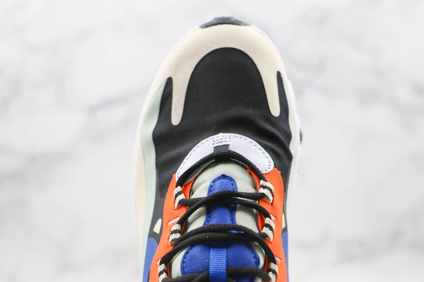 耐克Nike React Air Max 270V2纯原版本半掌气垫跑鞋米白蓝橙色原鞋开模真小潘气垫 货号：CT3899-200