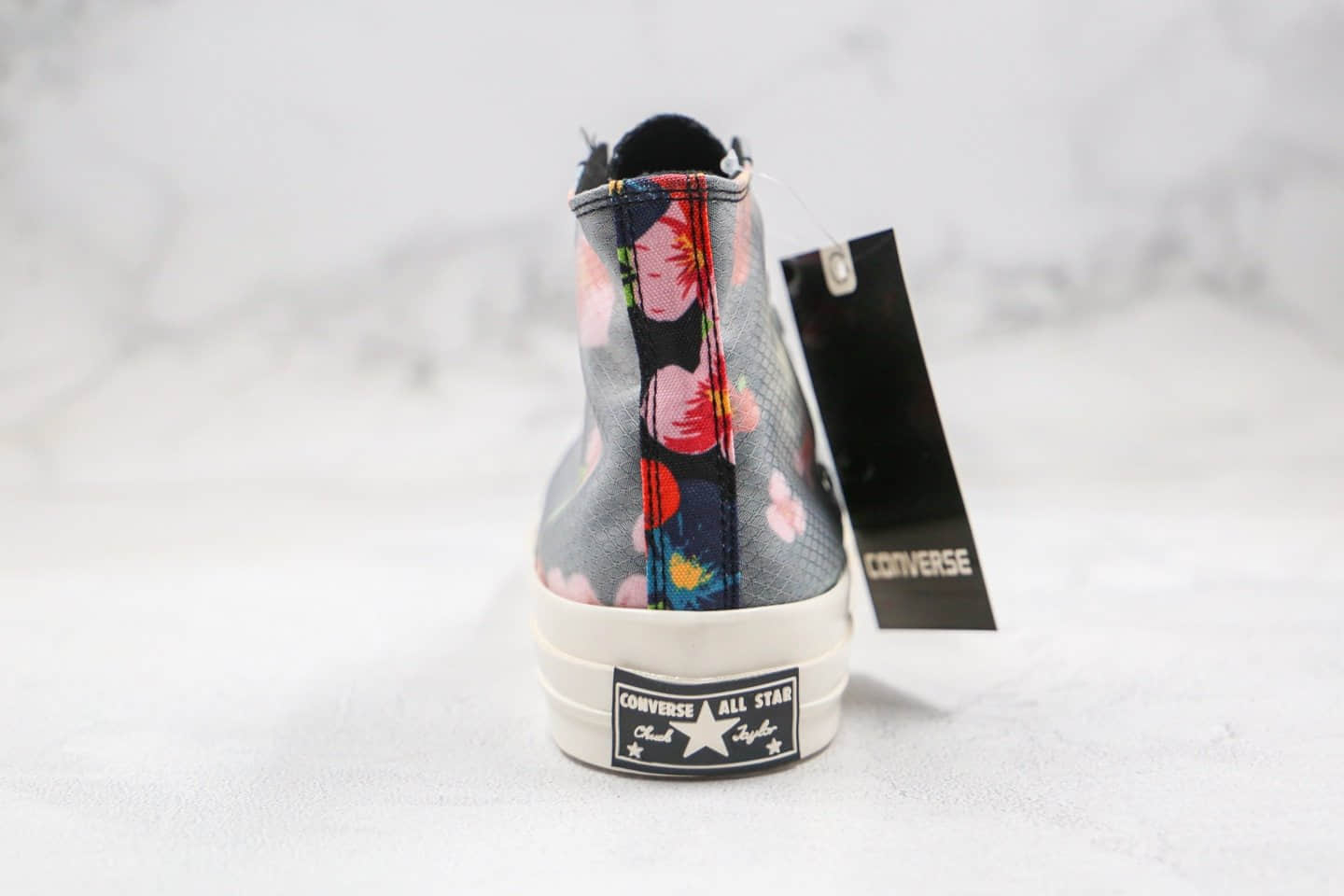 匡威Converse All star FUK公司级版本高帮水晶花卉黑彩色网纱帆布鞋原厂硫化大底正确鞋面材质 货号:168260C