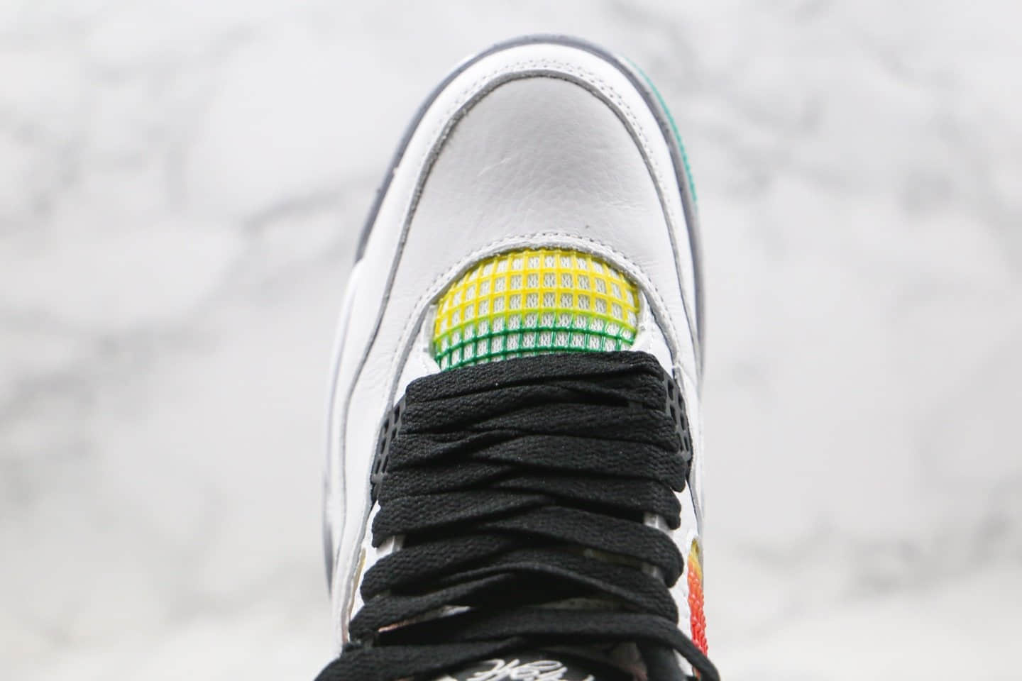 乔丹Air Jordan 4 WMNS Do the Right Thing纯原版本彩虹拼色牙买加AJ4内置可视气垫正确头层皮革材质 货号:AQ9129-100