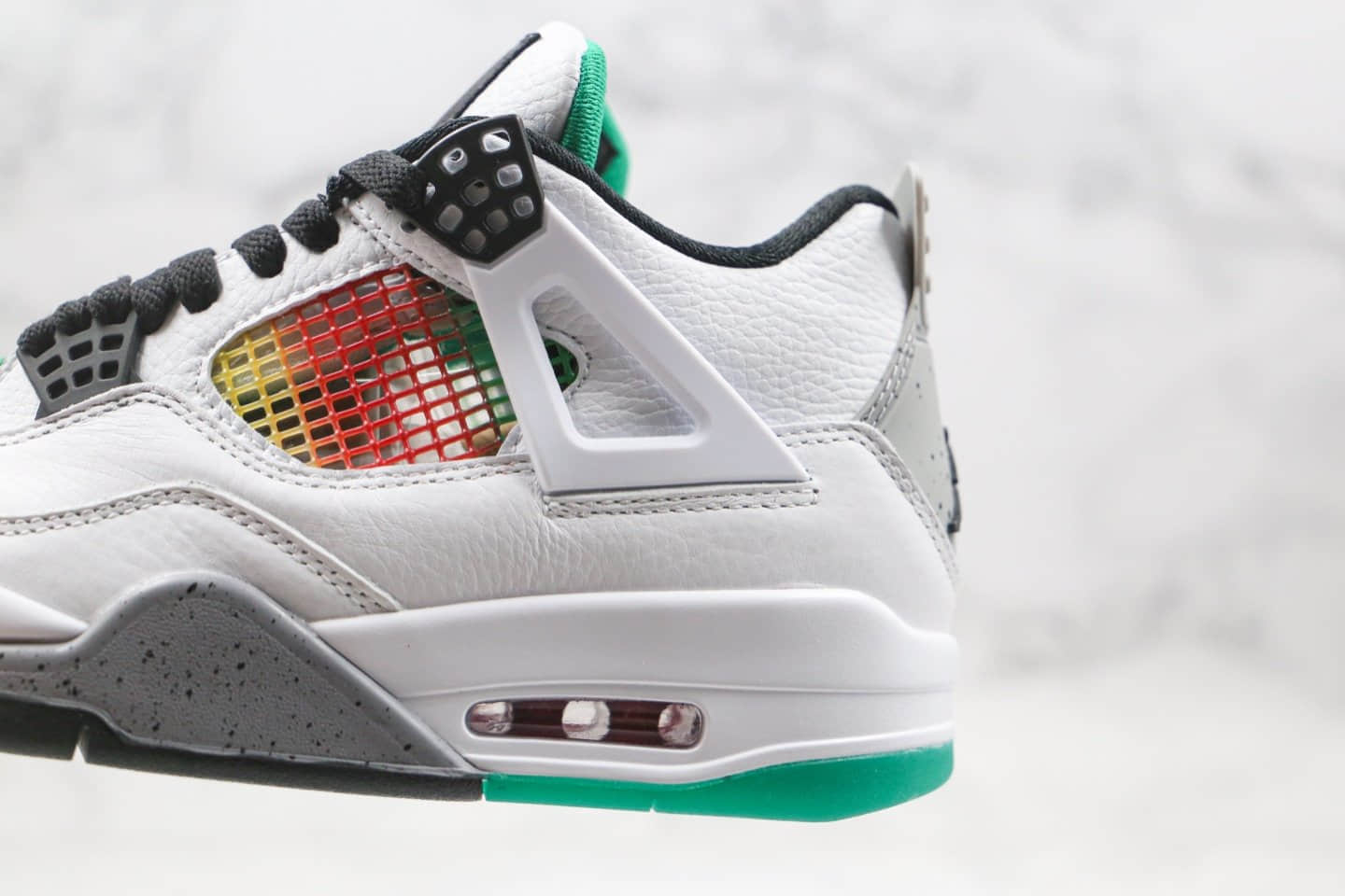 乔丹Air Jordan 4 WMNS Do the Right Thing纯原版本彩虹拼色牙买加AJ4内置可视气垫正确头层皮革材质 货号:AQ9129-100