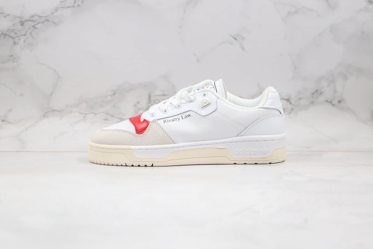 阿迪达斯Adidas Rivalry Low纯原版本三叶草低帮帆布白红色原鞋开模一比一打造 货号:EF6418