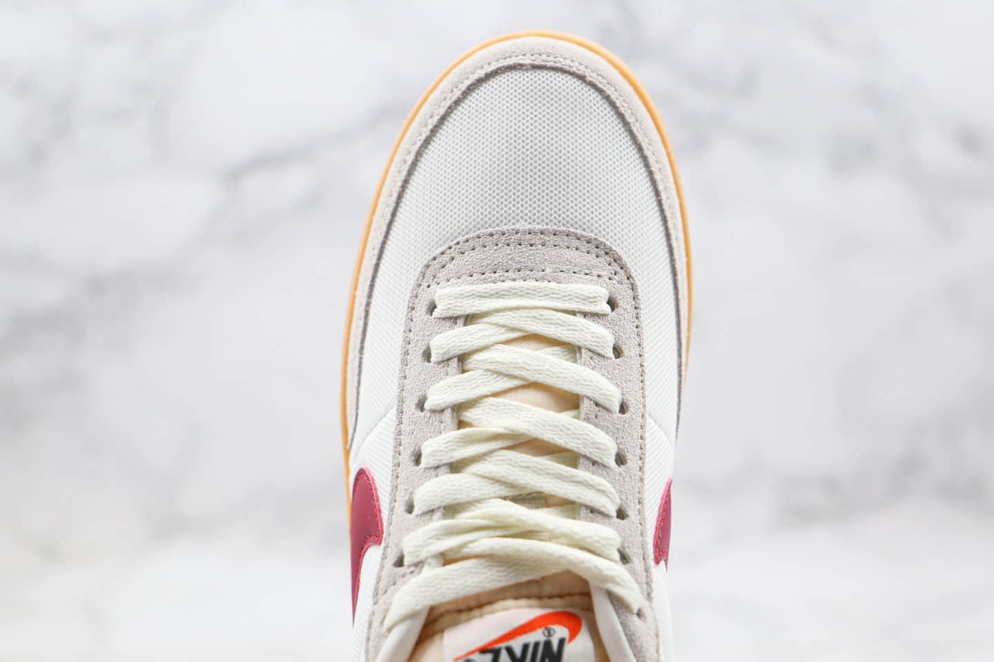 耐克Nike Killshot II Leather x J.Crew纯原版本联名款复古板鞋生胶米白酒红色正确网面鞋面 货号:AQ4133-100