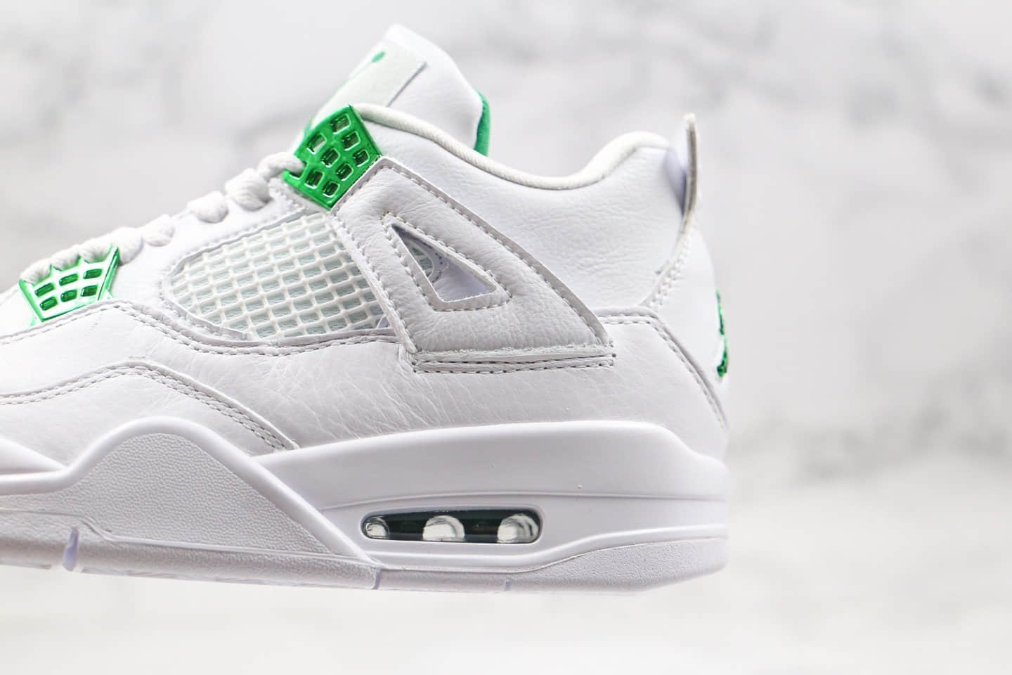 乔丹Air Jordan 4 Purple Metallic纯原版本白绿色AJ4篮球鞋正确头层皮革鞋面 货号:CT8527-113