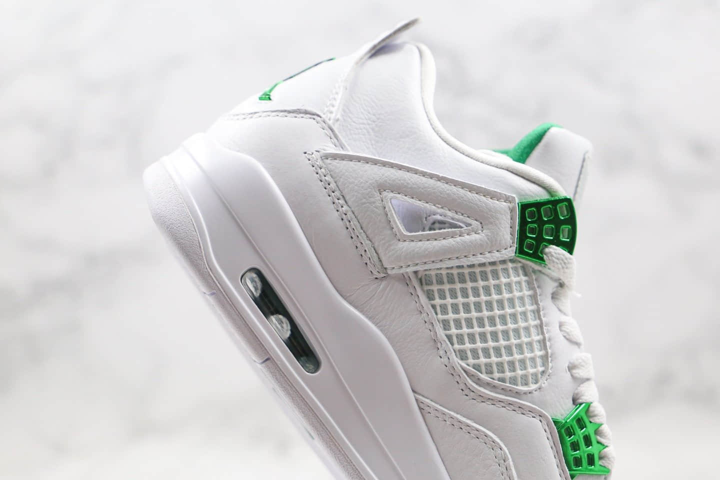 乔丹Air Jordan 4 Purple Metallic纯原版本白绿色AJ4篮球鞋正确头层皮革鞋面 货号:CT8527-113