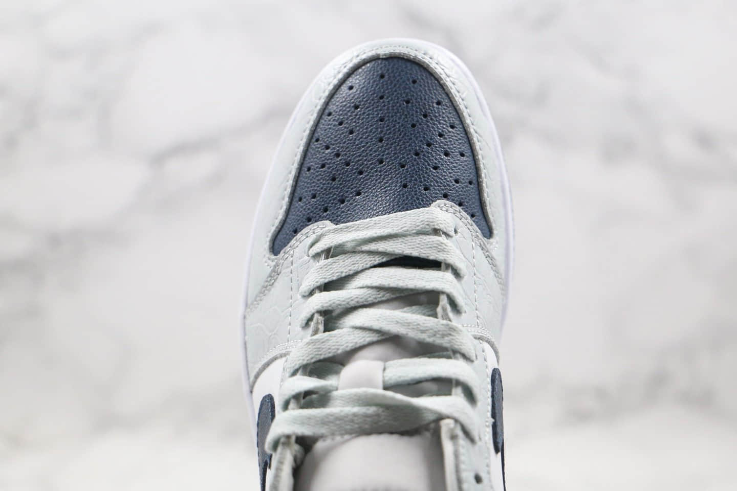 乔丹Air Jordan 1 Low纯原版本低帮AJ1亲友限定蛇纹灰蓝色内置气垫区别市面通货版本 货号:CW8576-200