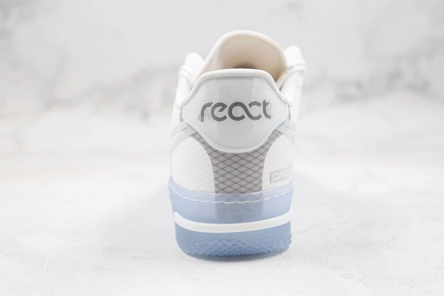 耐克Nike Air Force 1 React QS Light Bone纯原版本低帮空军一号波纹骨白冰蓝配色原盒原标原楦头纸板打造 货号:CQ8879-100