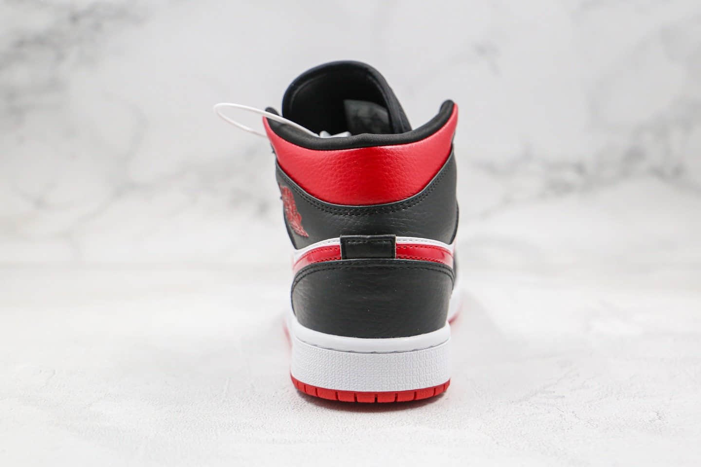 乔丹Air Jordan 1 Mid Shattered Backboard纯原版本中帮AJ1黑红脚趾原楦头纸板打造正确后跟定型 货号:554724-066