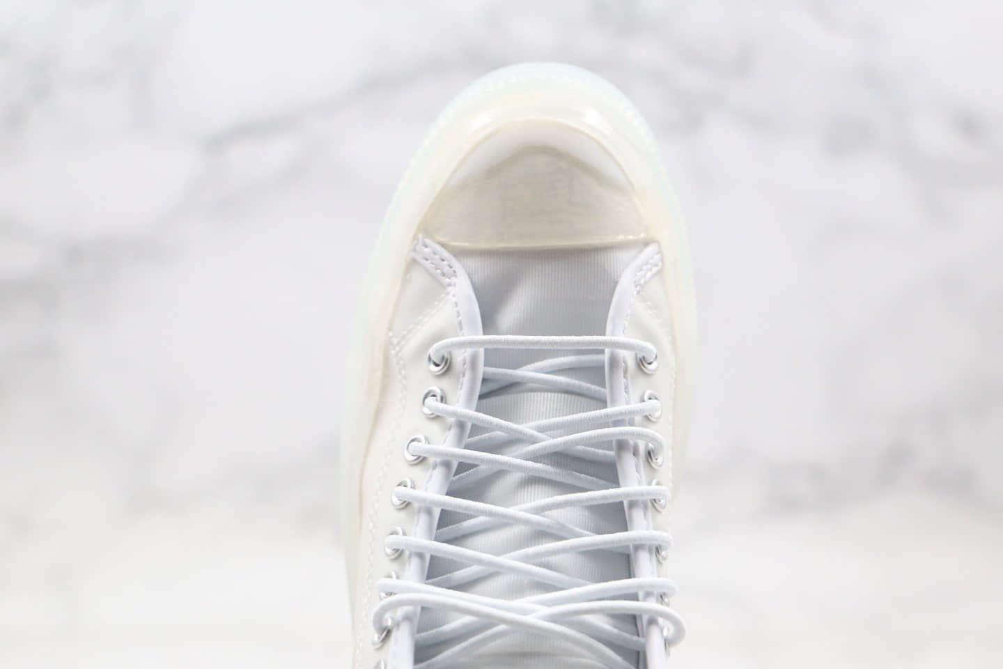 匡威CONVERSE公司级版本迪士尼冰雪奇缘联名款白色透明网纱复刻帆布鞋正确PU硅蓝软中底 货号:167356C