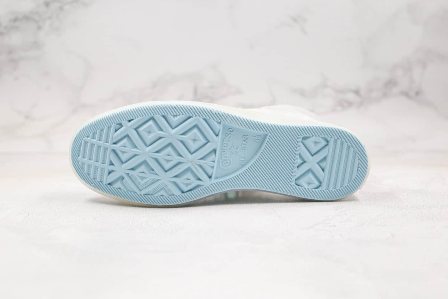 匡威CONVERSE公司级版本迪士尼冰雪奇缘联名款白色透明网纱复刻帆布鞋正确PU硅蓝软中底 货号:167356C