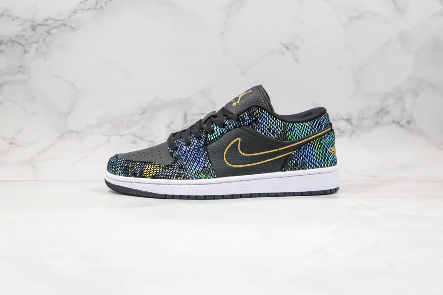 乔丹Air Jordan 1 Low BHM「Muiti-Colored Snakeskin」纯原版本低帮AJ1黑人月配色蛇鳞多彩蛇纹皮革原盒原标 货号:CW5580-001