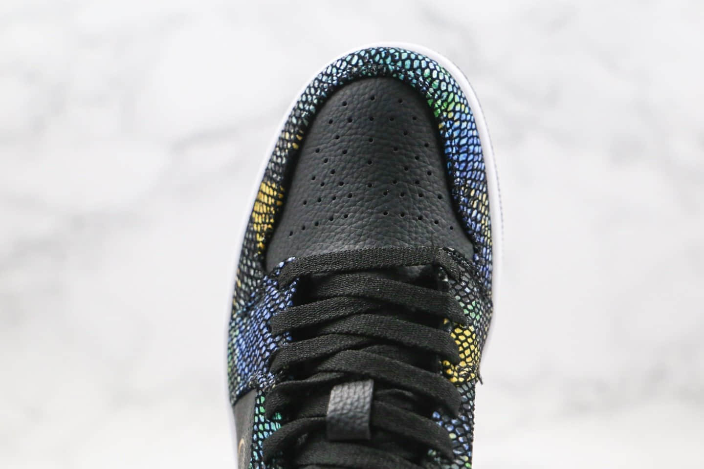 乔丹Air Jordan 1 Low BHM「Muiti-Colored Snakeskin」纯原版本低帮AJ1黑人月配色蛇鳞多彩蛇纹皮革原盒原标 货号:CW5580-001