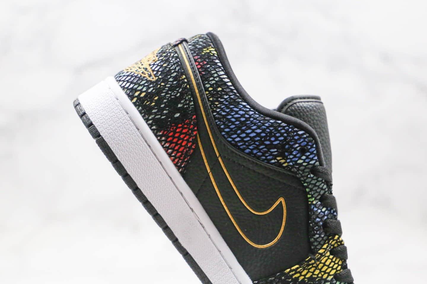 乔丹Air Jordan 1 Low BHM「Muiti-Colored Snakeskin」纯原版本低帮AJ1黑人月配色蛇鳞多彩蛇纹皮革原盒原标 货号:CW5580-001
