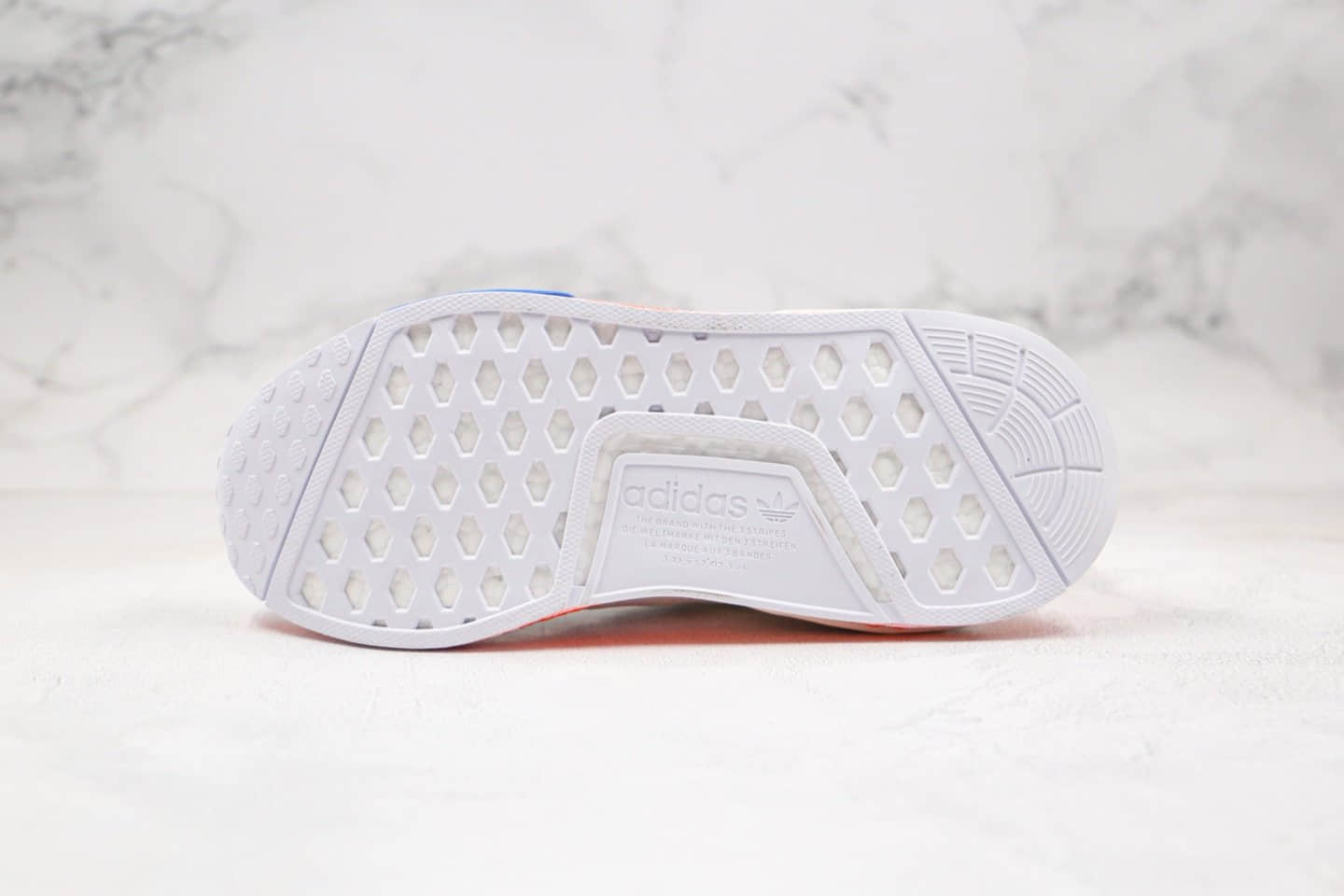 阿迪达斯adidas NMD R1纯原版本爆米花跑鞋白橙色撞色拼色内置真爆米花大底原楦头纸板打造 货号:FV7852