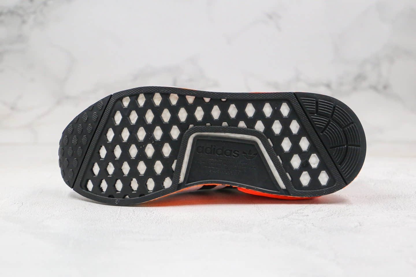 阿迪达斯Adidas Originals NMD_R1 White Black Sun Orange纯原版本三叶草NMD条纹落日橙渐变黑色内置真爆米花中底 货号:FW3648