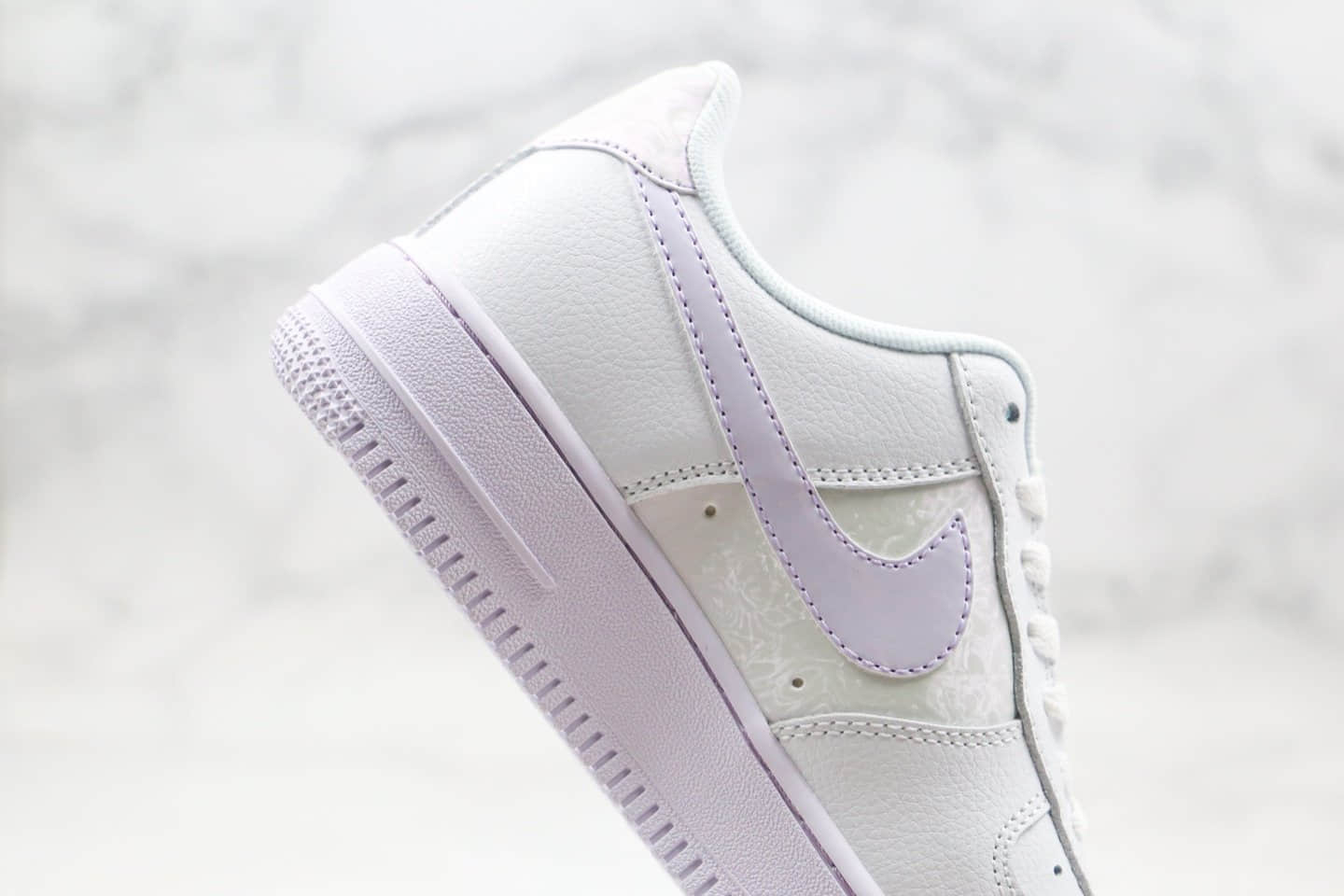耐克Nike air force 1纯原版本低帮空军一号香芋紫贝壳紫外线配色内置气垫原盒原标 货号：CU3449-100
