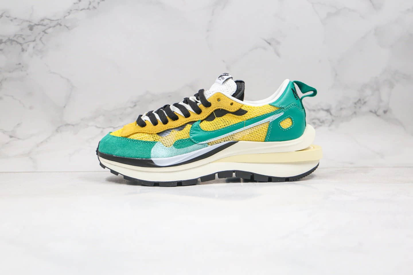 耐克Sacai x Nike Pegasus VaporFly SP Green Yellow Black White纯原版本华夫联名款重叠双钩走秀款黄绿色原鞋开模一比一打造 货号:BV0073-103