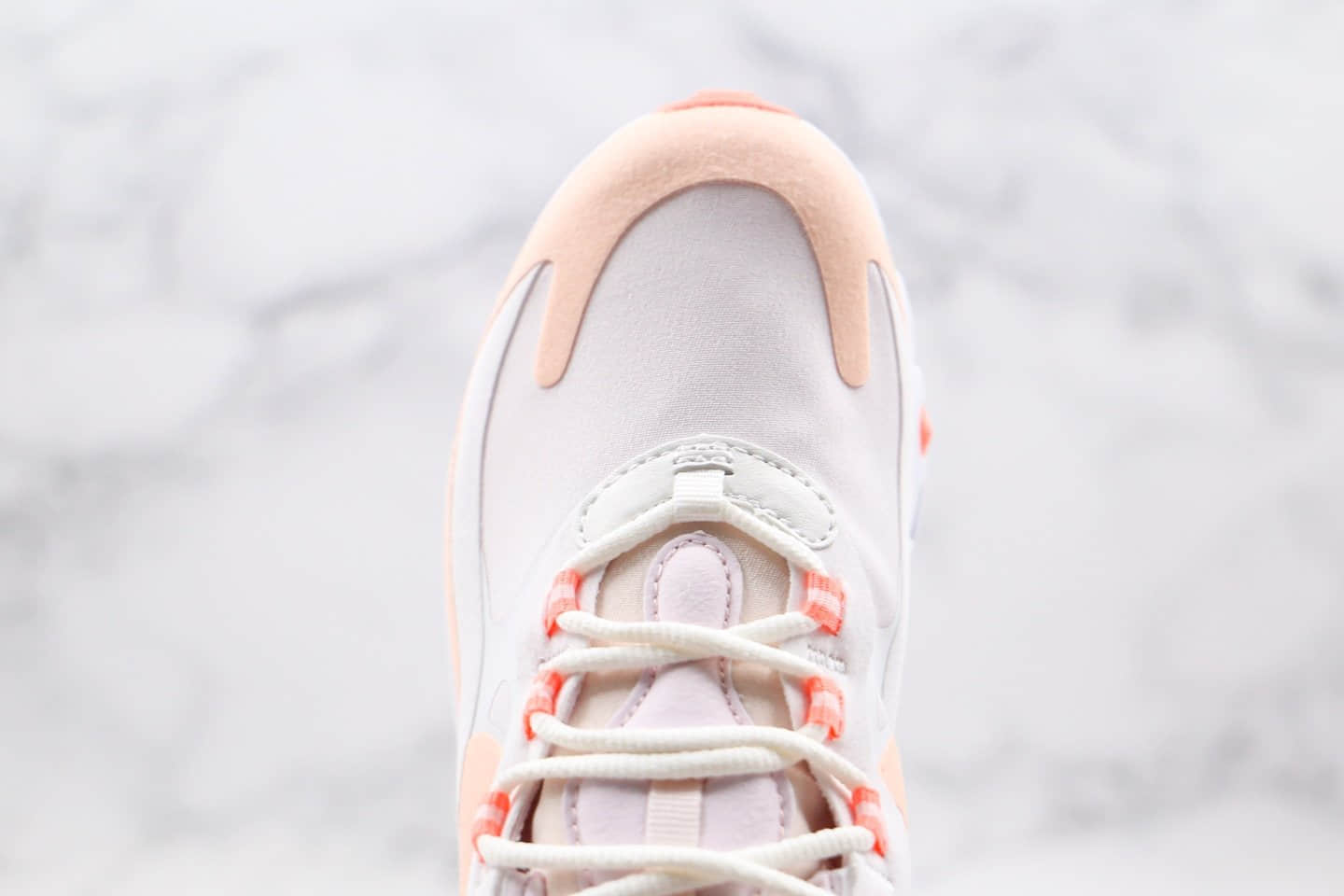 耐克Nike Air Max 270 React纯原版本瑞亚赛车系列后半掌气垫鞋Max270白橘色内置真小潘气垫 货号:CJ0619-103