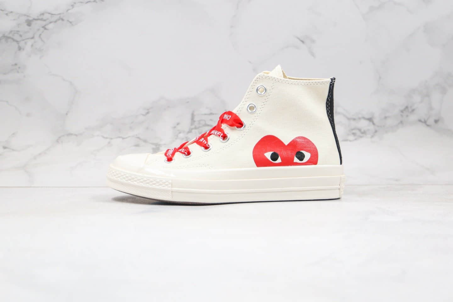 匡威Converse x CDG PLAY X CHANEL公司级版本香奈儿联名款川久保玲高帮帆布鞋原厂硫化大底正确香奈儿鞋带