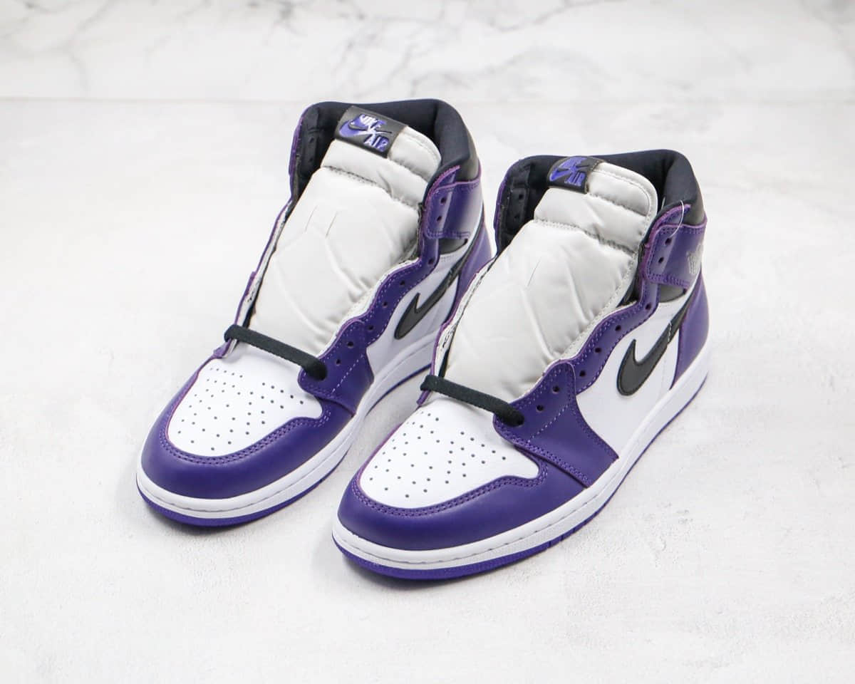 乔丹Air Jordan 1 Retro High OG Gym Purple纯原版本高帮AJ1新紫脚趾恶人紫色原厂头层皮革鞋面正确后跟定型 货号:555088-500