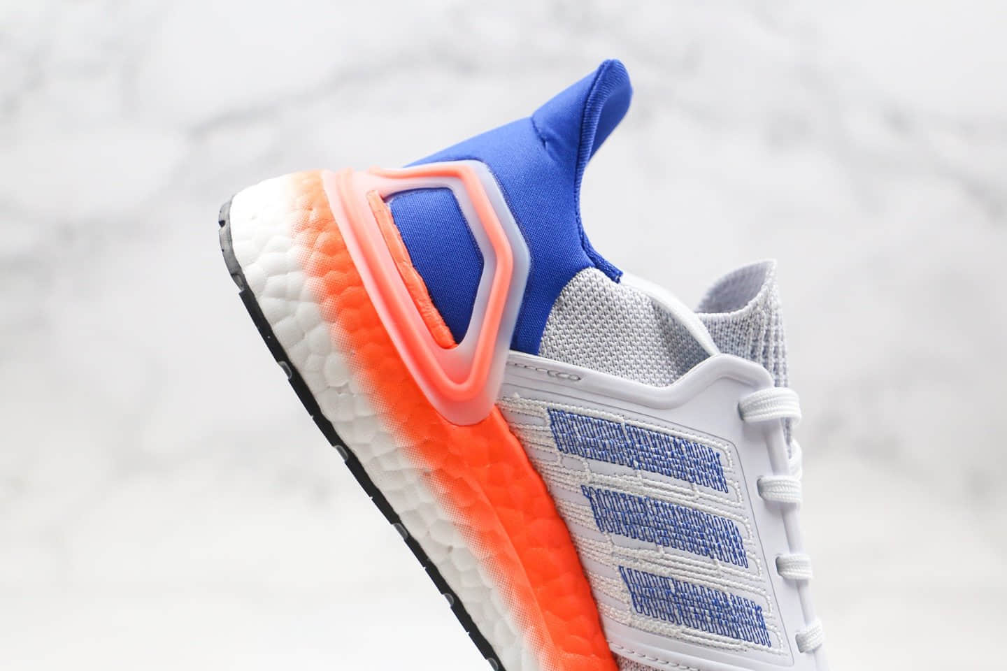阿迪达斯Adidas UltraBoost 20纯原版本爆米花跑鞋UB6.0白蓝橙色原厂Boost爆米花缓震大底原盒原标 货号:EG0708