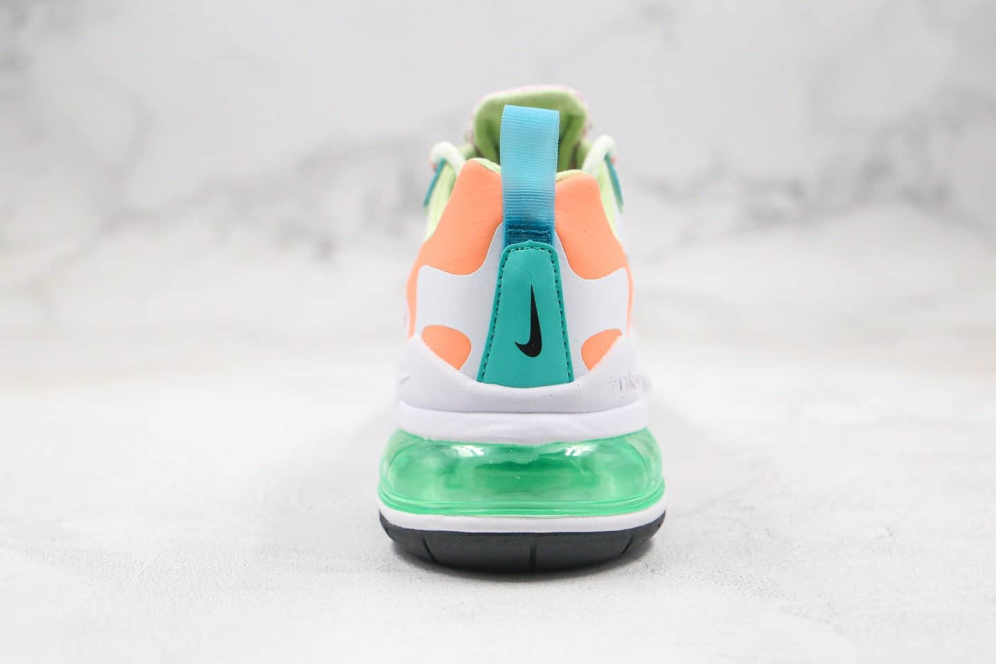 耐克Nike React Air Max 270V2纯原版本气垫鞋Max270二代白橙绿色内置真小潘气垫高清洁度鞋面 货号:CJ0620-600