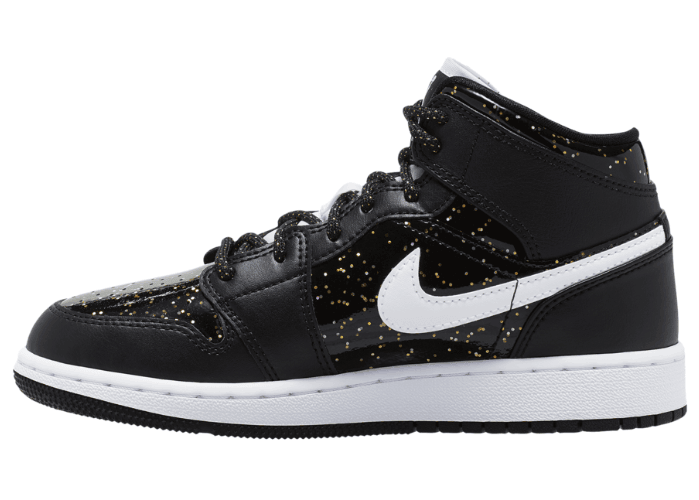 金闪泼墨装扮!这双Air Jordan 1 Mid有点奢华! 货号:CV5174-001