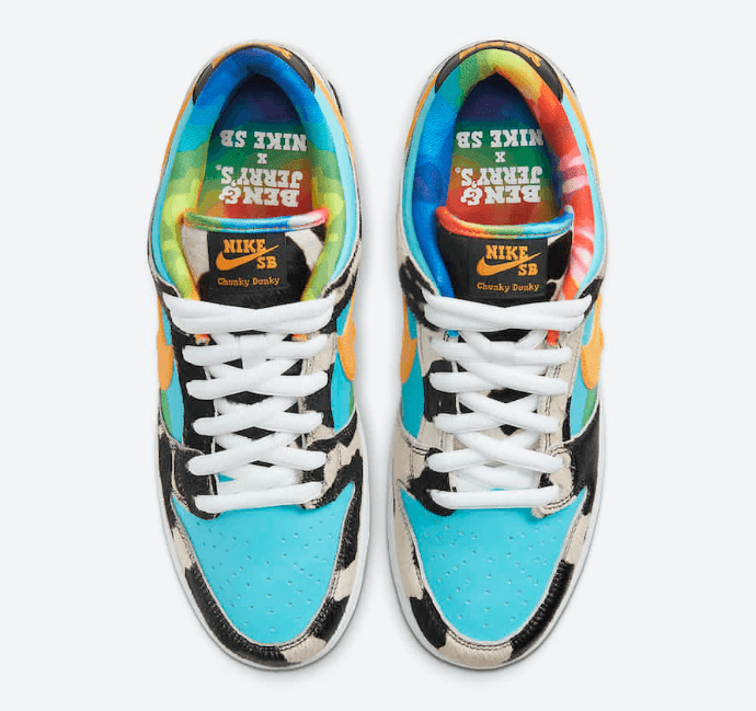 冰淇淋跨界联名!Ben&Jerry’s x Nike SB Dunk Low释出官图!下周发售! 货号:CU3244-100