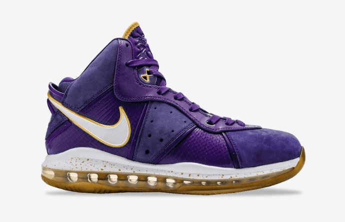 又一款詹皇经典战靴复刻回归!LeBron 8湖人配色年末登场! 货号:DC8380-500