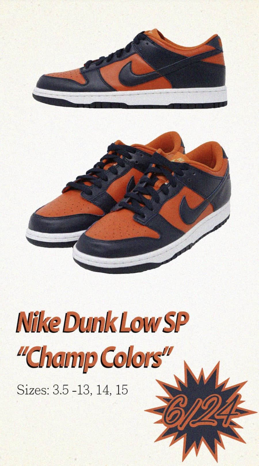 蓝橙Nike Dunk Low SP完整实物图曝光!6月24日发售! 货号:CU1727-800