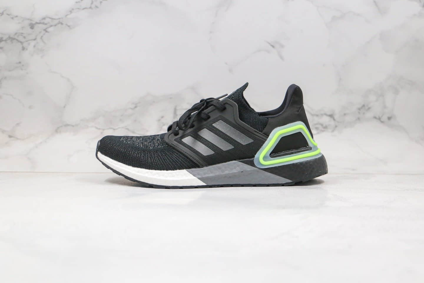 阿迪达斯Adidas Ultra Boost 20纯原版本爆米花跑鞋UB6.0黑绿色原档案数据开发真爆米花缓震大底 货号:FY3452