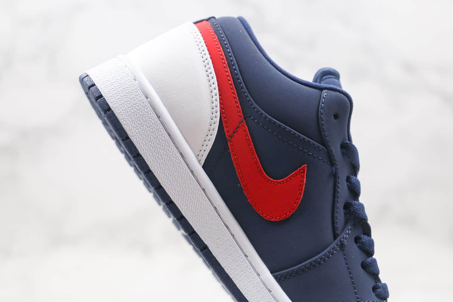 乔丹Air Jordan 1 Low纯原版本低帮AJ1爱国者蓝红白色内置气垫原档案数据开发 货号：CZ8454-400