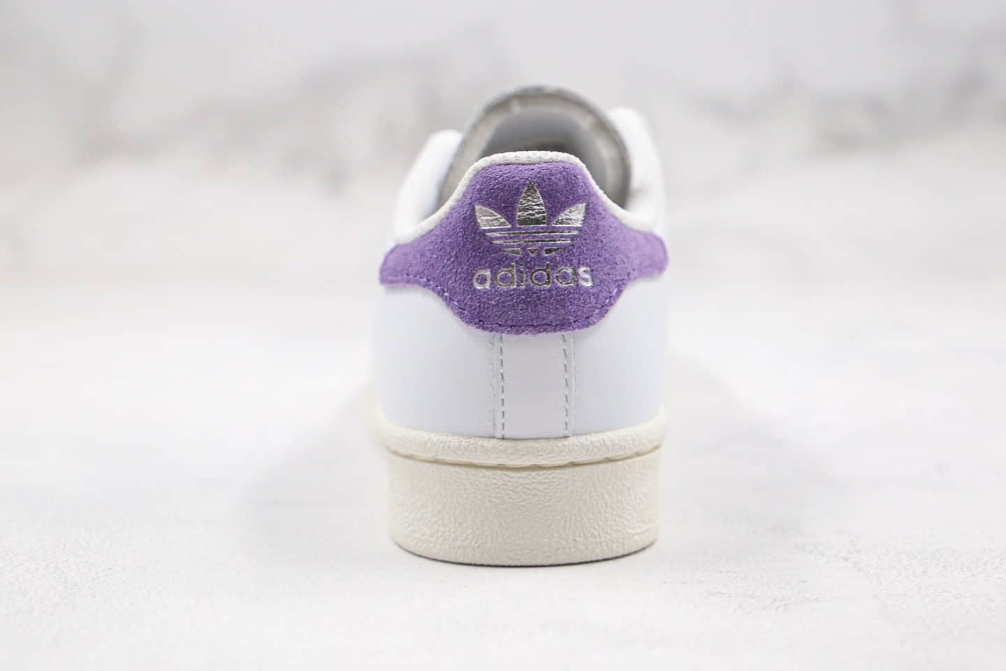 阿迪达斯Adidas Superstar纯原版本三叶草贝壳头板鞋香芋紫色正确硅蓝软中底 货号:FV3373