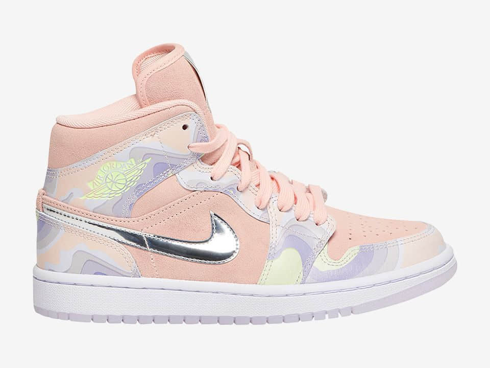靓丽粉迷彩!全新AJ1 Mid即将登场! 货号:CW6008-600
