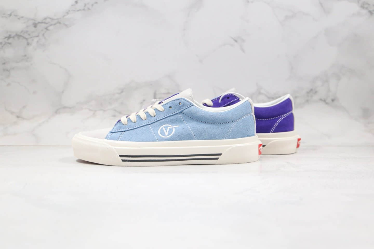 万斯VANS Sid DX纯原版本低帮余文乐小V复古拼色日系板鞋篮紫色原厂硫化大底 货号:VN0A4BTXIB