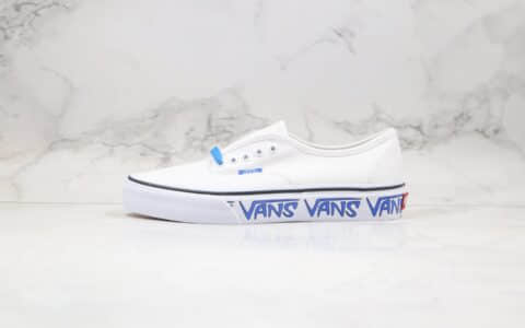 万斯Vans Authentic BMX公司级版本安纳海姆低帮侧边字母印花涂鸦白蓝色原厂硫化大底内置钢印 货号:VN0A38EMQ9M