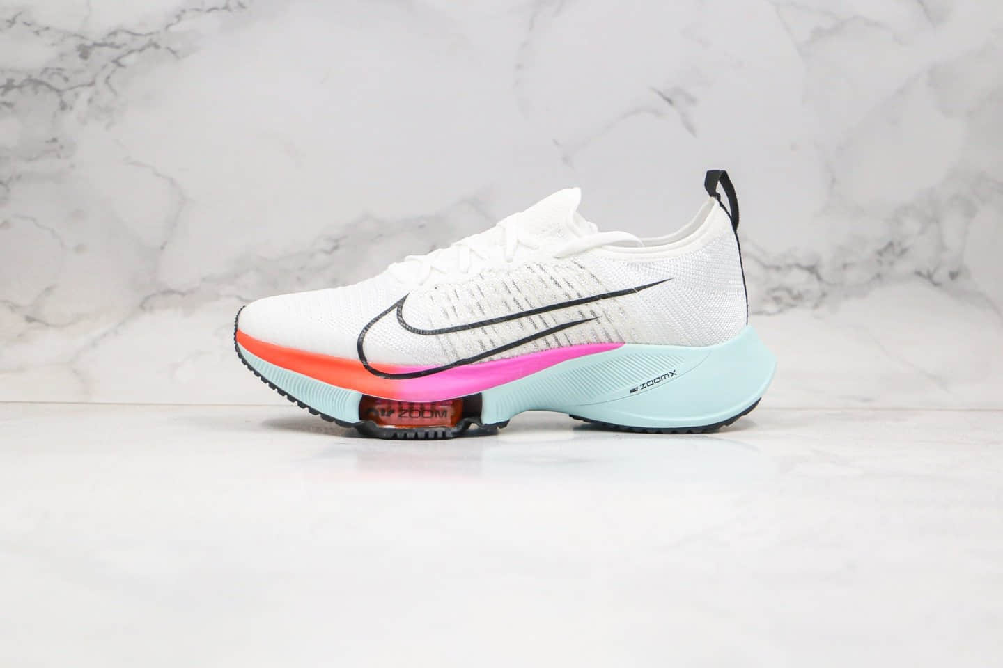 耐克Nike Air Zoom Alphafly NEXT%纯原版本马拉松气垫慢跑鞋鸳鸯白粉蓝色内置碳板气垫支持高强度慢跑 货号:CI9923-300