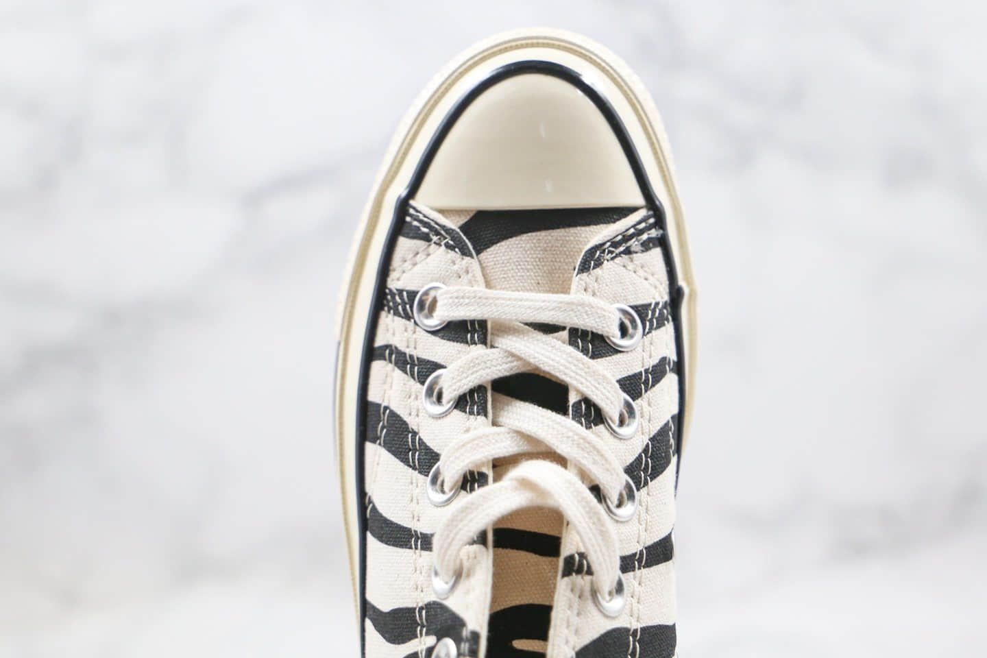 匡威Converse Archive Print Chuck 1970s公司级版本低帮板鞋斑马纹白黑正确蓝底 货号:167811C