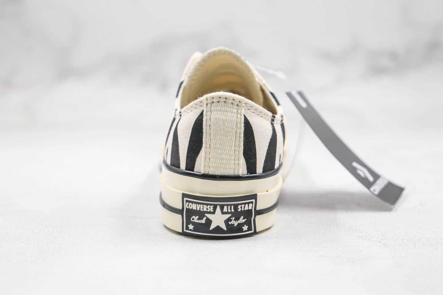 匡威Converse Archive Print Chuck 1970s公司级版本低帮板鞋斑马纹白黑正确蓝底 货号:167811C
