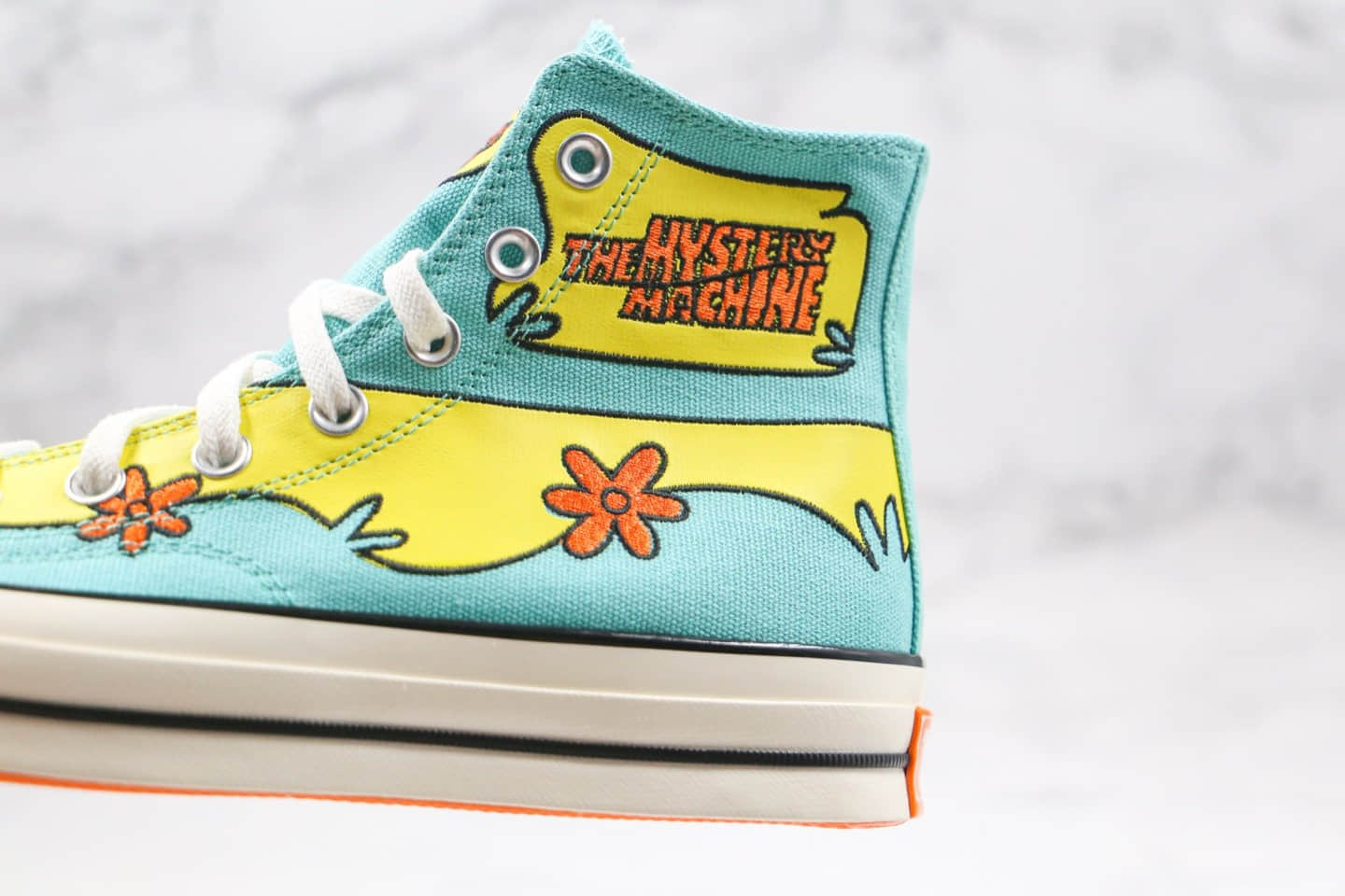 匡威Converse x Scooby-Doo Chuck 1970s公司级版本史酷比联名高帮帆布鞋蓝黄色原盒原吊牌 货号:169072C