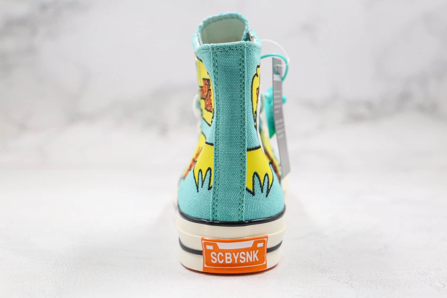匡威Converse x Scooby-Doo Chuck 1970s公司级版本史酷比联名高帮帆布鞋蓝黄色原盒原吊牌 货号:169072C