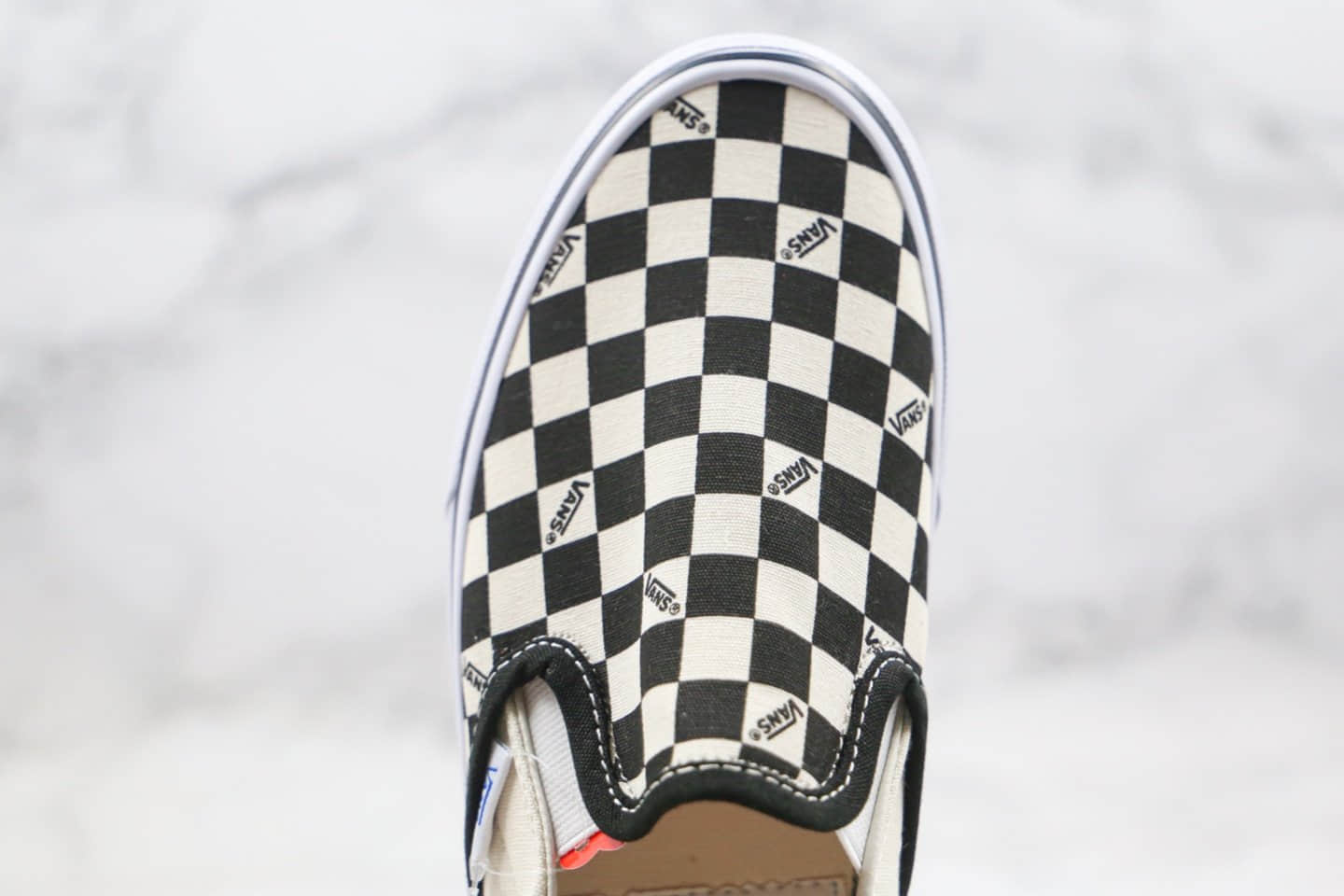 万斯VANS slipon Pro公司级版本低帮硫化板鞋字母logo黑白棋盘格一脚蹬内置钢印原盒原标 货号:VN00097M9X1