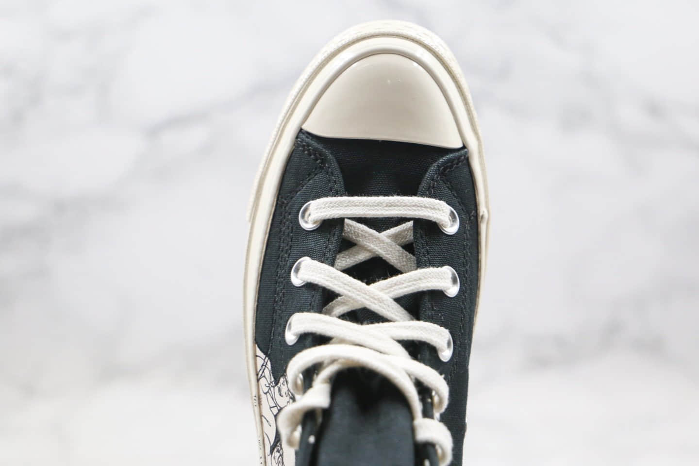 匡威Converse x Scooby-Doo公司级版本史酷比联名款高帮黑白色人物涂鸦帆布鞋原档案数据开发 货号:169072C