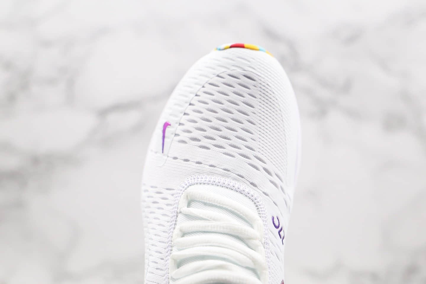 耐克Nike Air Max 270纯原版本半掌气垫Max270白蓝彩虹色原厂小潘气垫原盒原标 货号：AH6789-008