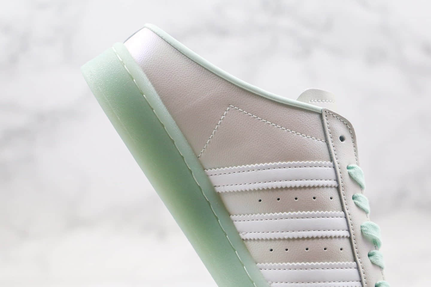 阿迪达斯adidas AD Originals SUPERSTAR W公司级版本贝壳头半拖糖果绿原数据开发原材打造 货号:FX2755