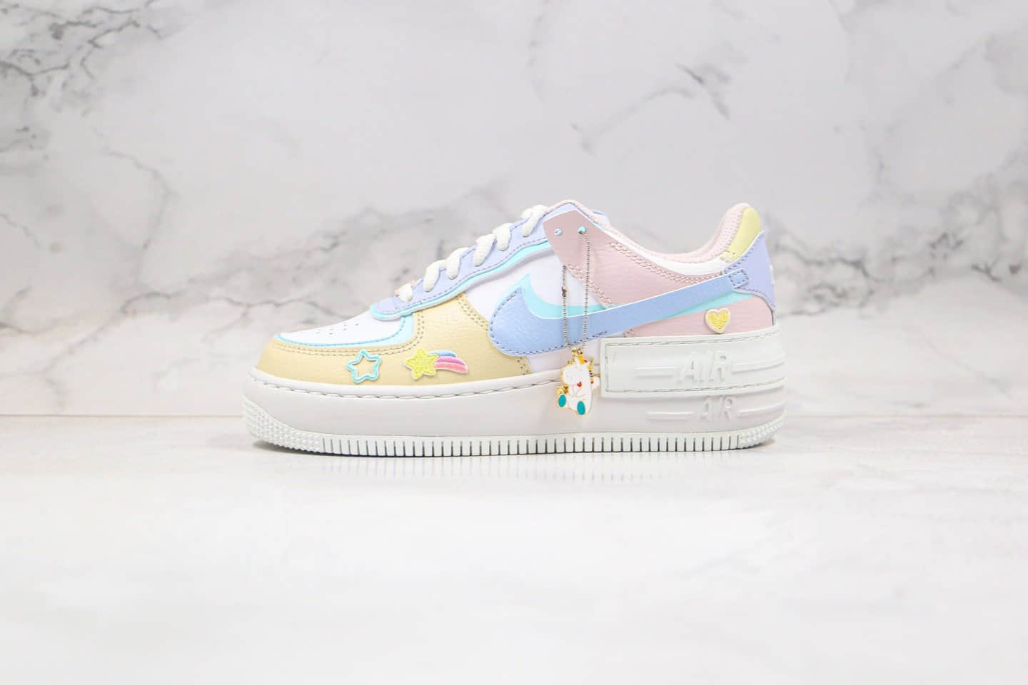 耐克Nike WMNS Air Force 1 Shadow纯原版本低帮空军一号马卡龙紫罗兰配色原档案数据开发 货号：CI0919-106