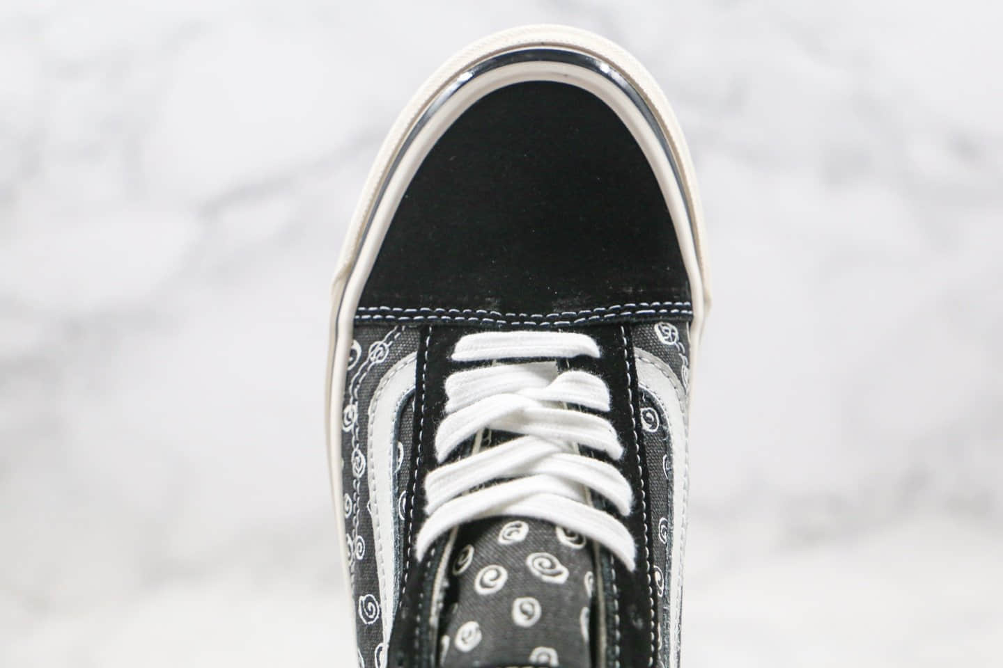 万斯Vans Old Skool 085公司级版本低帮黑白色旋风螺旋丸图案硫化板鞋原盒原标原楦头纸板打造 货号:C09V